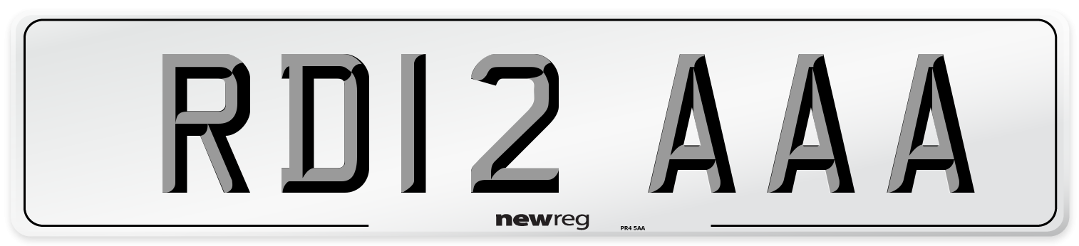 RD12 AAA Number Plate from New Reg